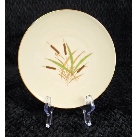 VTG Lenox Cattail China 7 PC Place Setting – Mid-Century Gold Rim Dinnerware - Picture 15 of 16